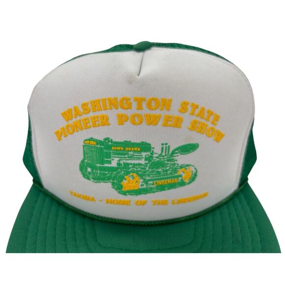 Vintage Snapback Trucker Hat Lindeman John Deere WA State Pioneer Power Show - Picture 3 of 9